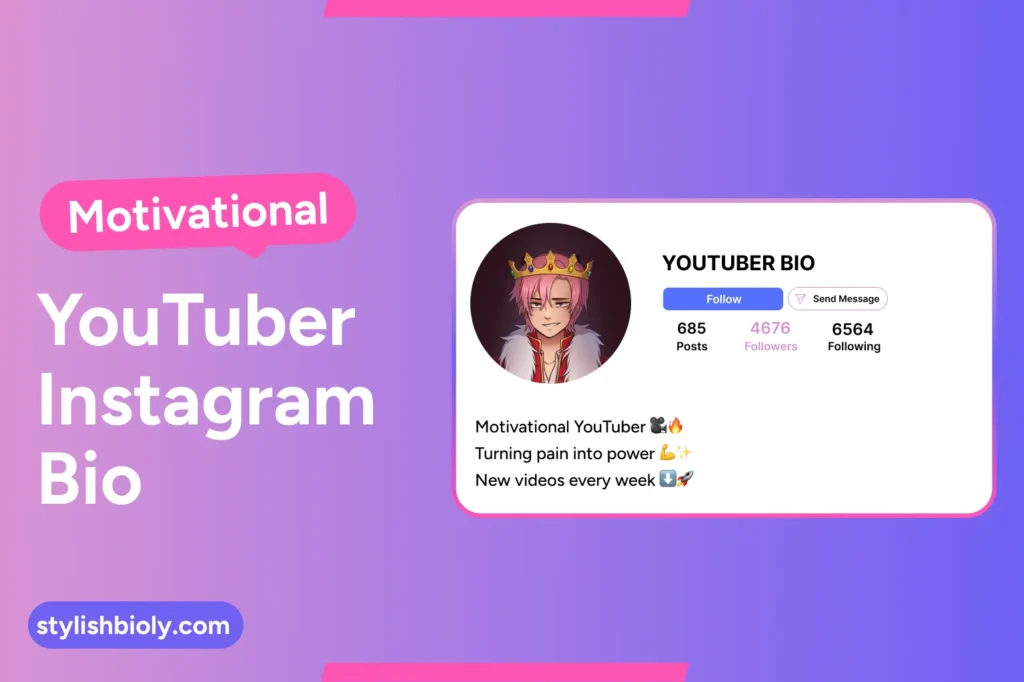 Motivational YouTuber Instagram Bio