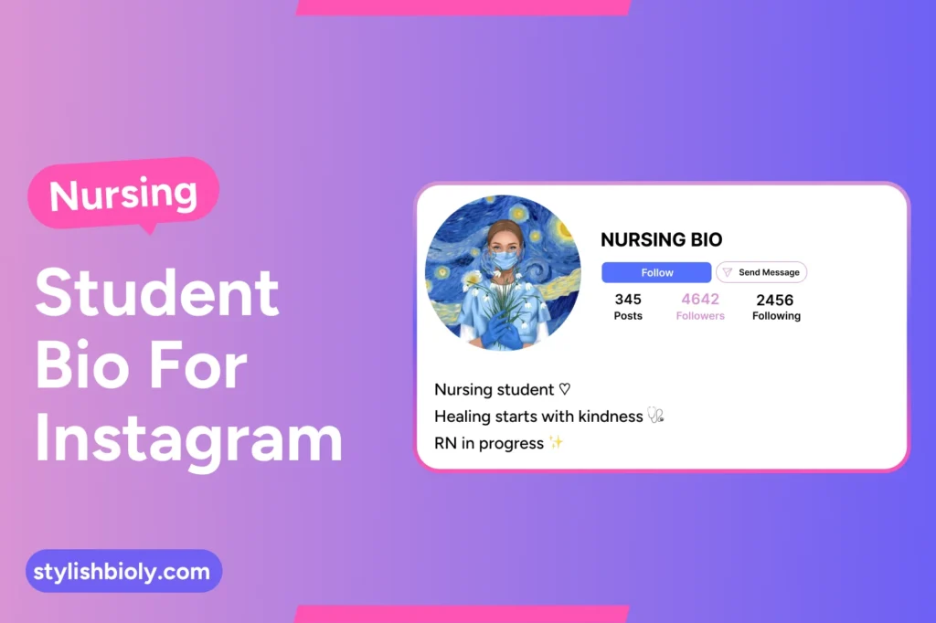 Nursing student bio for Instagram