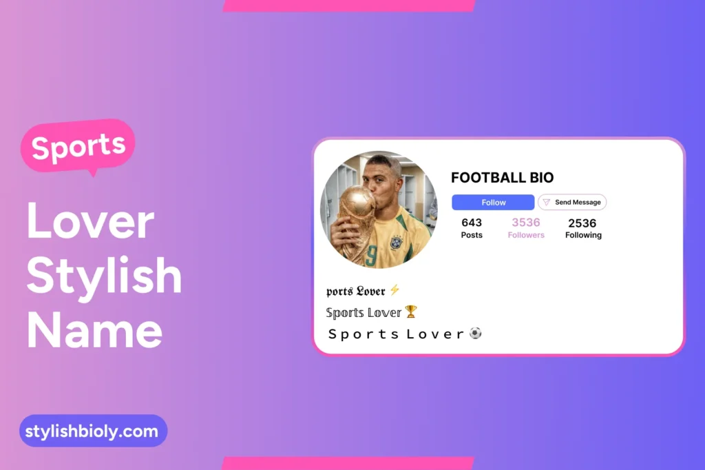 Sports lover stylish name