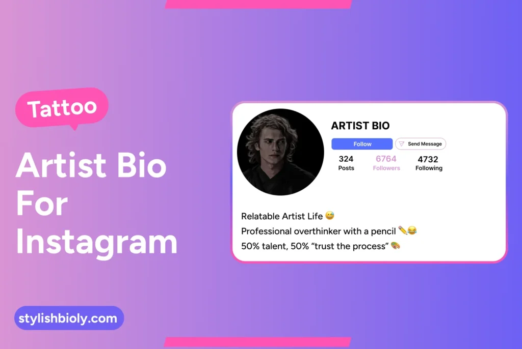 Tattoo artist bio for Instagram