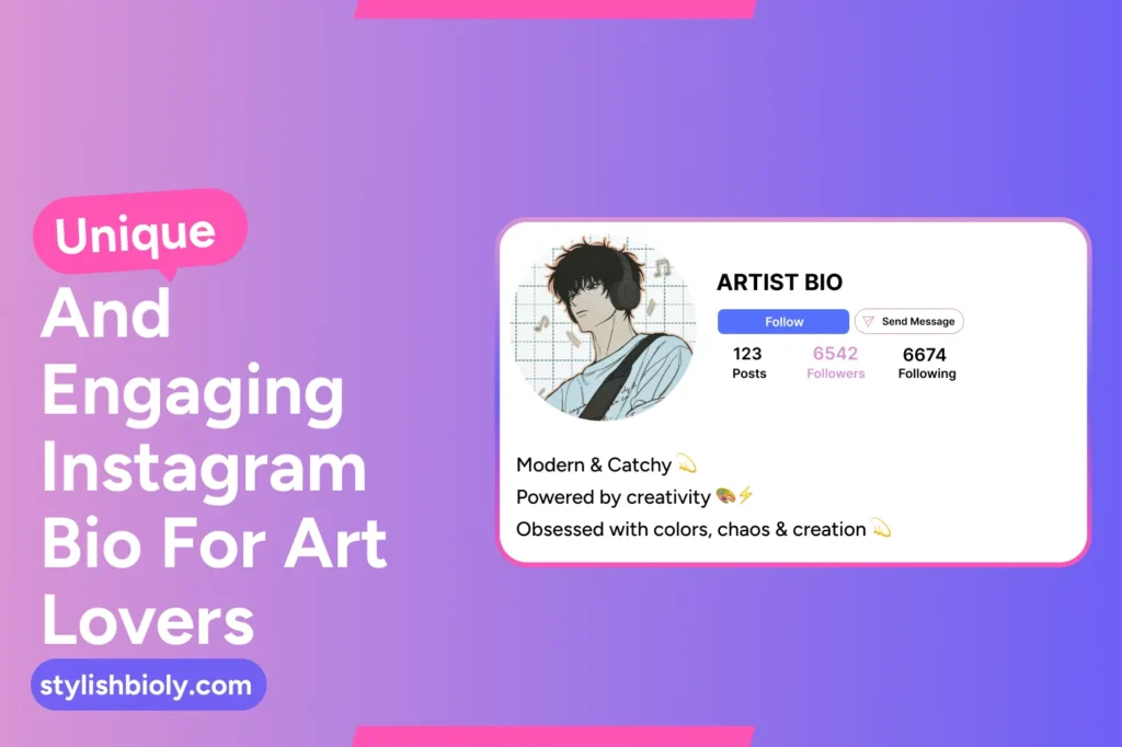 Unique and Engaging Instagram Bio for Art Lovers