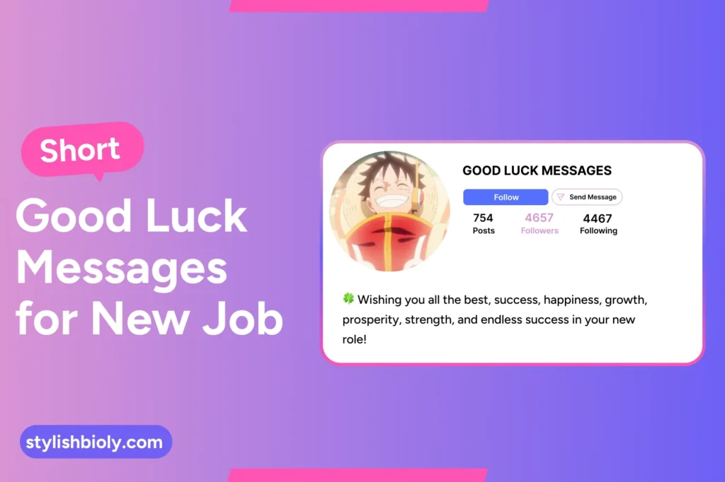 Short Good Luck Messages for New Job
